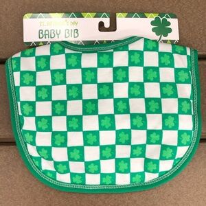 🎈$6🎈NEW St. Patrick's Day Baby Bib Green White UNISEX Kids